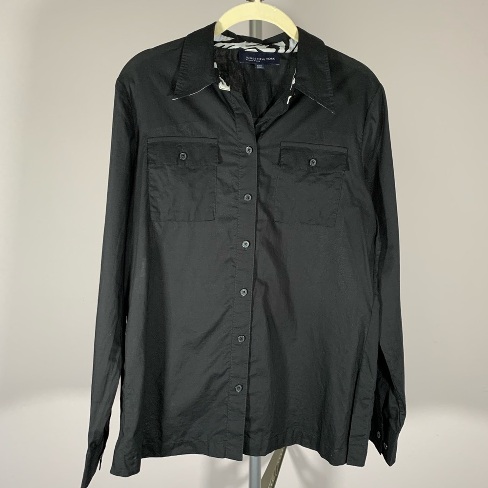 Jones New York Black Button Down Shirt
